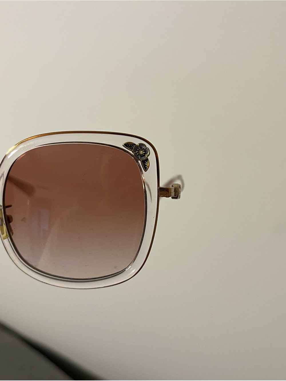 Coach Clear-Pink Frame Sunglasses with Brown Gradient Lenses - Picture 6 of 6